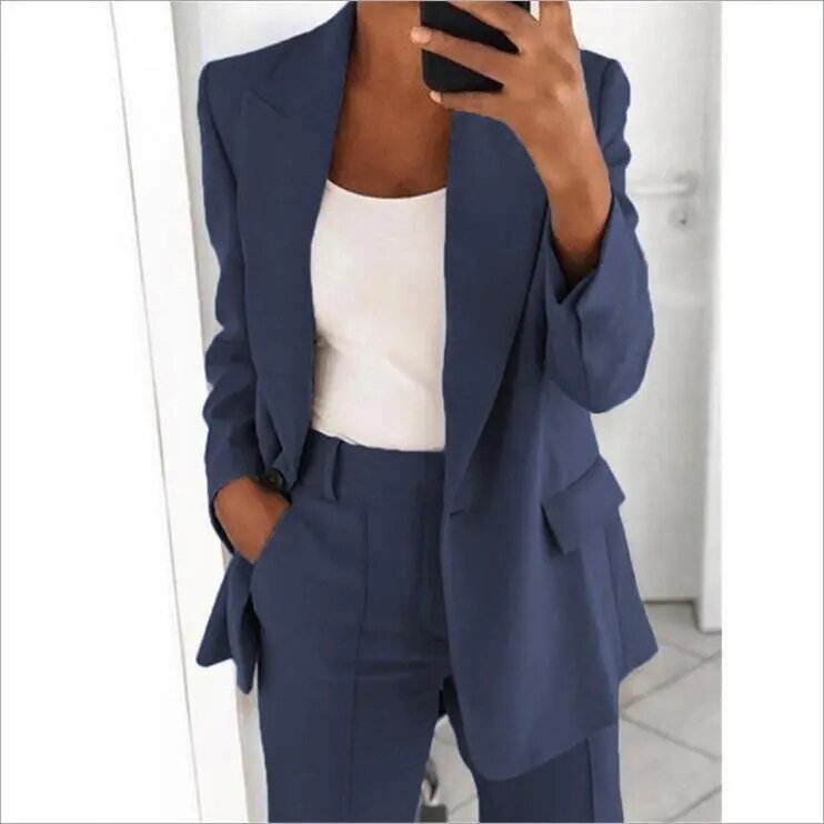 Blazer mit weitem Hosen-Set