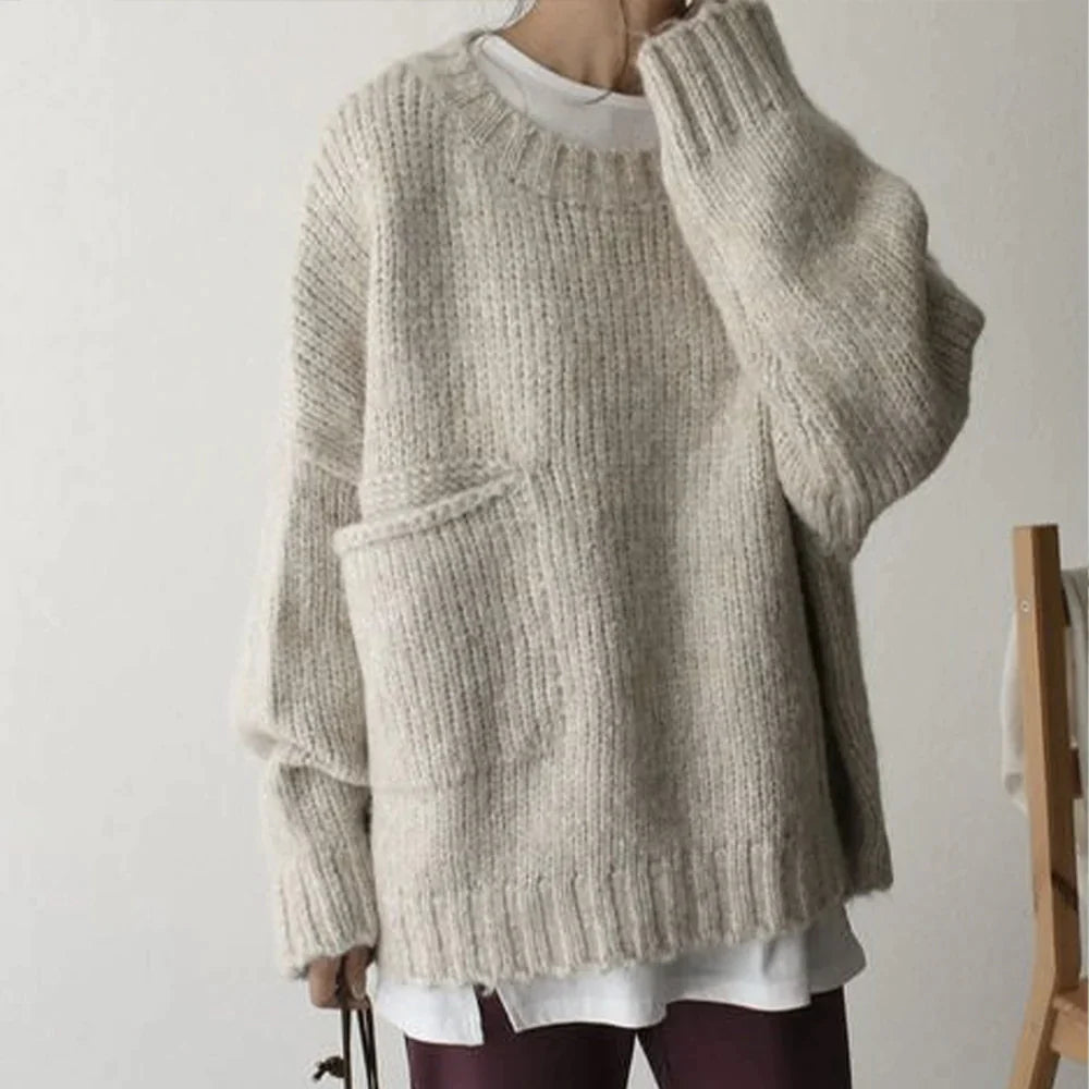 Bequemer Oversized-Pullover mit praktischer Tasche