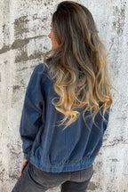 Teal Kapuzenjacke mit verstellbarem Kordelzug und Reißverschluss