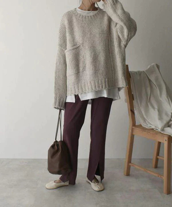 Bequemer Oversized-Pullover mit praktischer Tasche