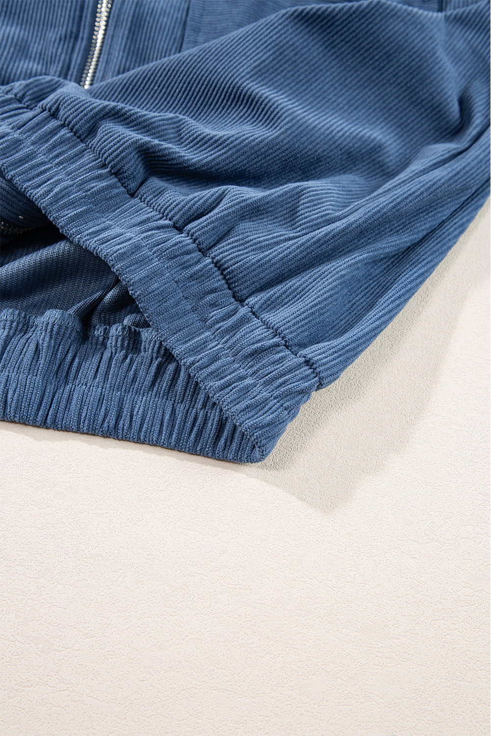 Teal Kapuzenjacke mit verstellbarem Kordelzug und Reißverschluss