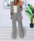 Blazer mit weitem Hosen-Set